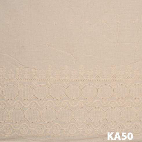 Palazzo Chikankari Cut Work Cotton Fabric-KA50