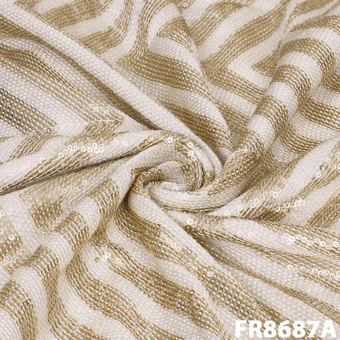 Dyeable Sequins Georgette Fabric-FR8687