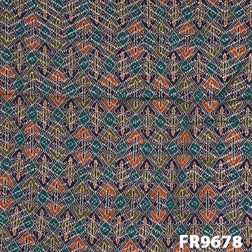 Printed Sequins Chinon Fabric-FR9678