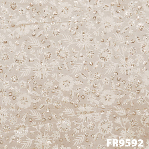 Dyeable Embroidered Sequins Georgette Fabric-FR9592