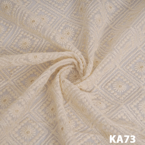 Dyeable Embroidered Sequins Georgette Fabric-KA73