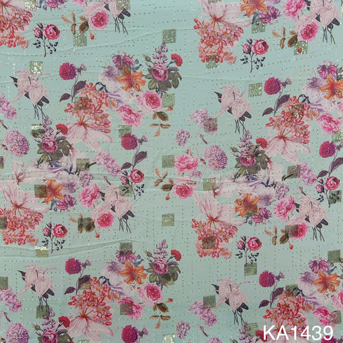 Printed Sequins Georgette Fabric-KA1439