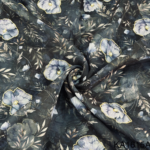 Printed Organza Cut Dana Handwork FAbric-KA1615