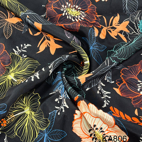 Printed viscose crepe Fabric-KA806