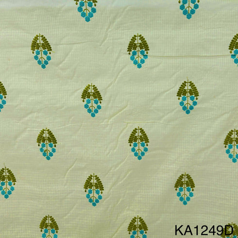 Embroidered Kota Cotton Fabric-KA1249
