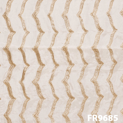 Dyeable Upadda Silk With Gota Patti Fabric-FR9685