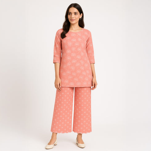 Thread Embroidered Kota Cotton Fabric-F3626