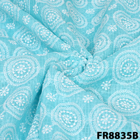 Embroidered Kota Cotton Fabric-FR8835