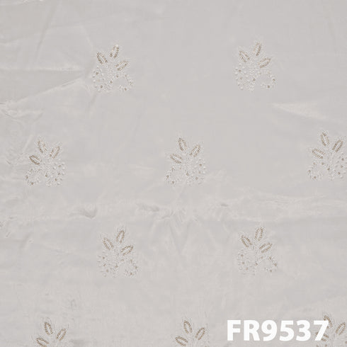 Dyeable Embroidered Sequins Crepe Fabric-FR9537