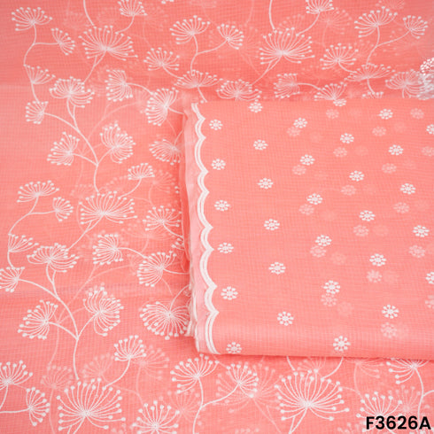 Thread Embroidered Kota Cotton Fabric-F3626