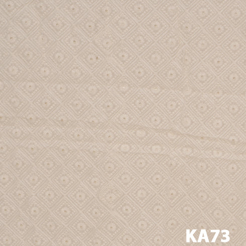 Dyeable Embroidered Sequins Georgette Fabric-KA73