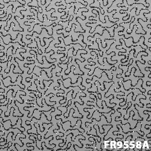 Imported Net With Sequins Cut Dana Work Fabric - FR9558