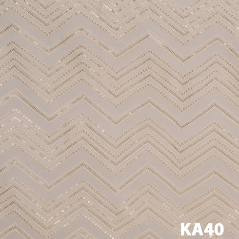 Dyeable Embroidered Sequins Georgette Fabric-KA40