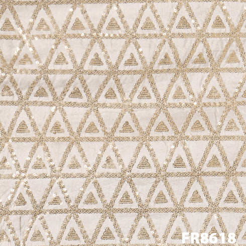 Dyeable Embroidered Seqiuns Silk Fabric-FR8618