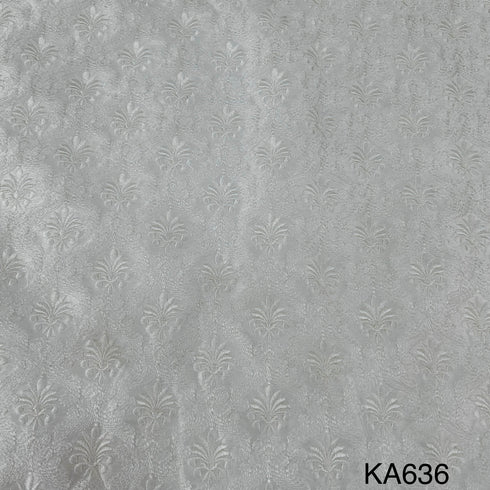 Thread Embroidered Dyeable Silk Fabric-KA636