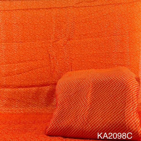 Bandhani Print Sequins Chinon Fabric-KA2098