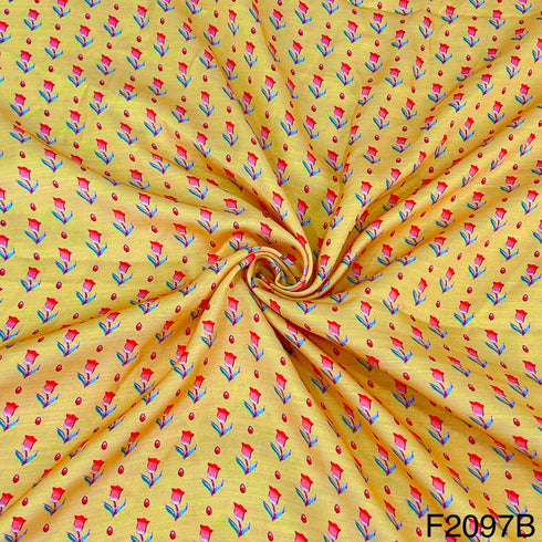 Printed Linen Silk Fabric-F2097