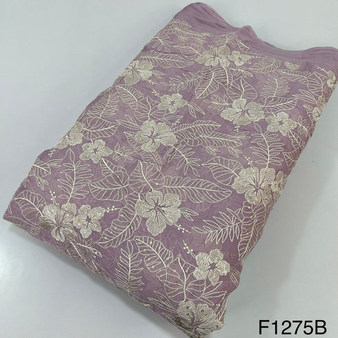 Thread Sequins Embroidered Viscose Organza Fabric-F1275
