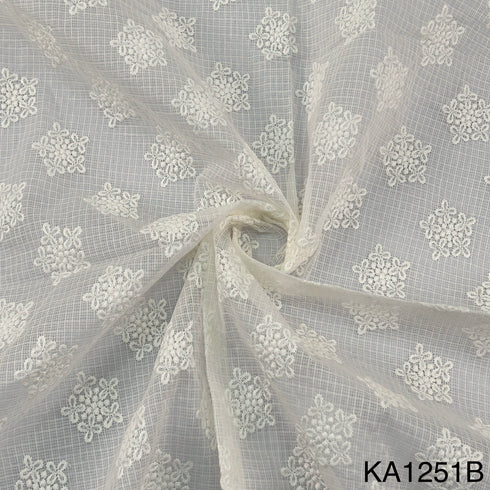 Embroidered Kota Cotton Fabric-Ka1251