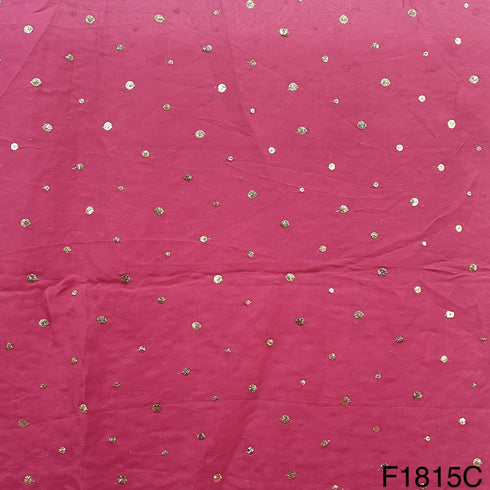 Zari Sequins Viscose Organza Fabric-F1815
