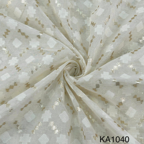 Dyeable Zari Chanderi Fabric-KA1040