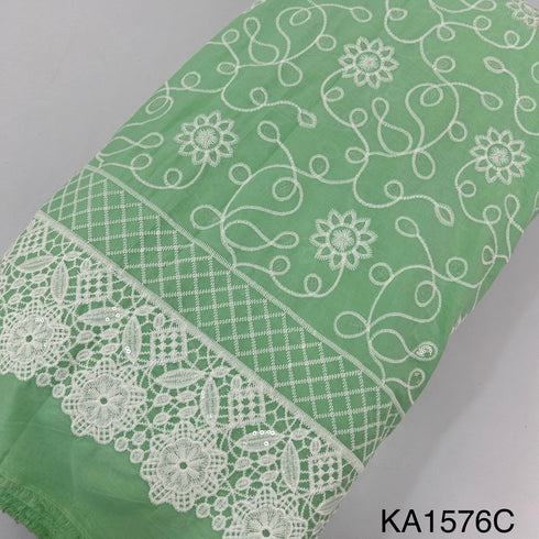 Embroidered Sequins Cotton Fabric-KA1576