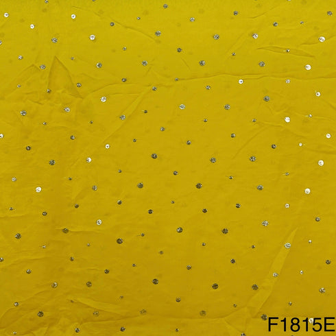 Zari Sequins Viscose Organza Fabric-F1815