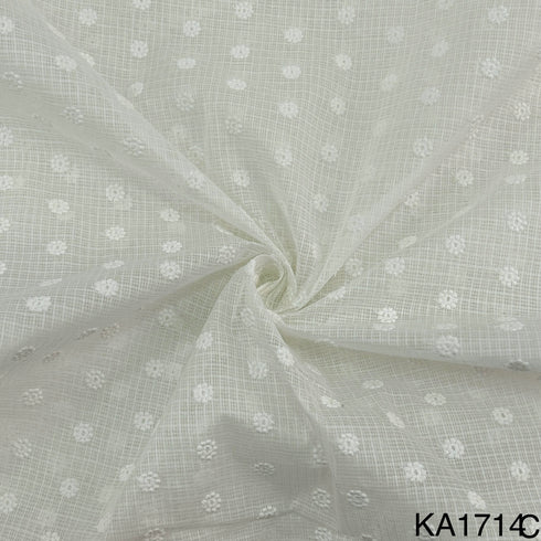 Embroidered Kota Cotton Fabric-KA1714