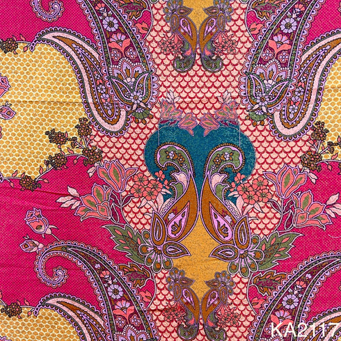 Printed Banarasi brocade Fabric-KA2117