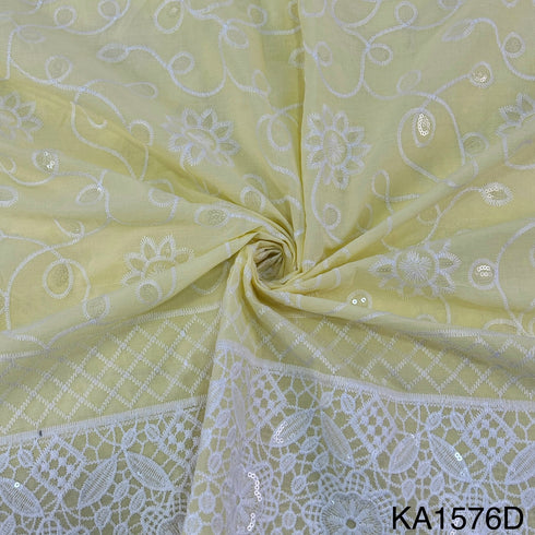 Embroidered Sequins Cotton Fabric-KA1576