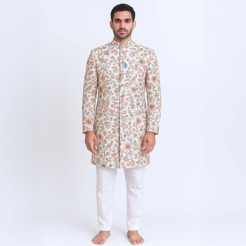 Thread Sequins Embroidered Cotton Fabric-F3612