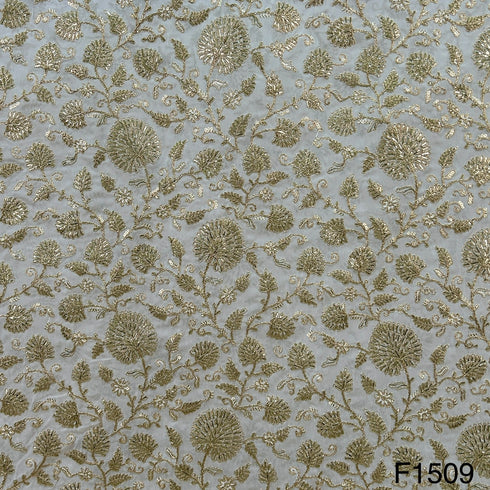 Zari Embroidered Georgette Fabric-F1509