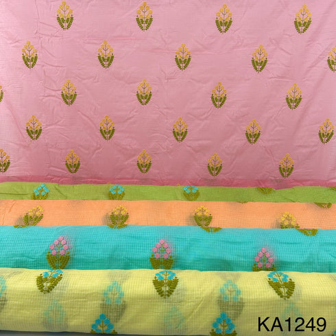 Embroidered Kota Cotton Fabric-KA1249