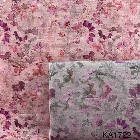 Printed Pure 2 X 2 Rubia cotton Fabric-KA1722