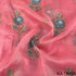 Thread Embroidered Pure Silk Organza Fabric-KA1950