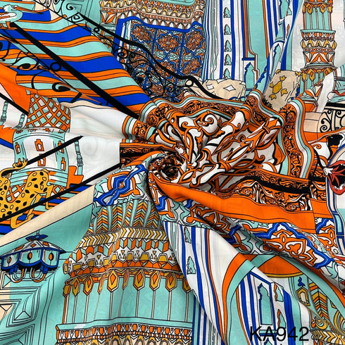 Printed Crepe Fabric-KA942