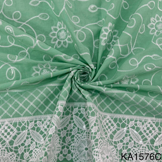 Embroidered Sequins Cotton Fabric-KA1576