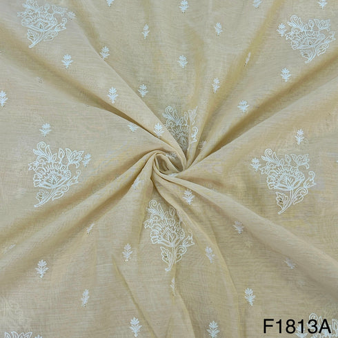 Thread Sequins Embroidered Chanderi Silk Fabric-F1813