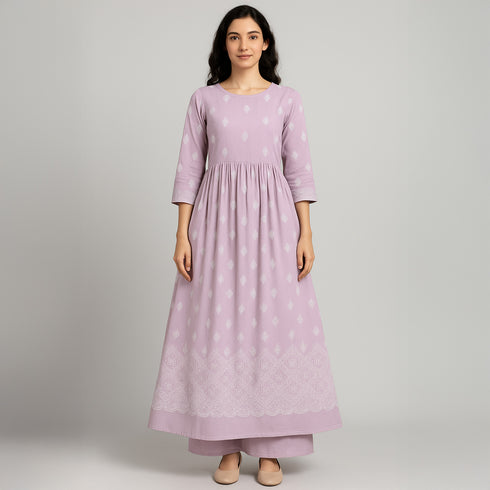 Hakoba Chikankari Cambric Cotton Fabric-F3622