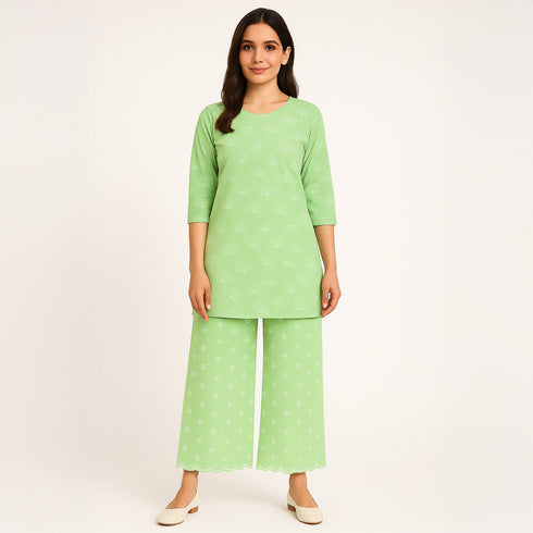 Thread Embroidered Kota Cotton Fabric-F3626