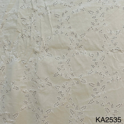 Thread Sequins Embroidered Cotton Fabric-KA2535