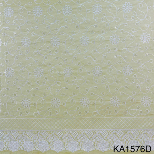 Embroidered Sequins Cotton Fabric-KA1576
