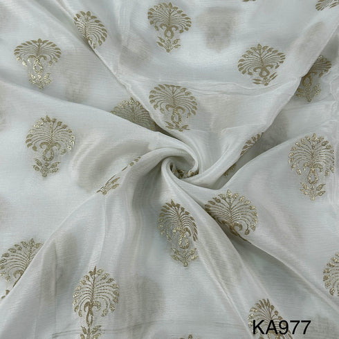 Dyeable Zari Chinon Fabric-KA977
