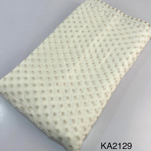 Dyeable Zari Chinon Chiffon Fabric- KA2129