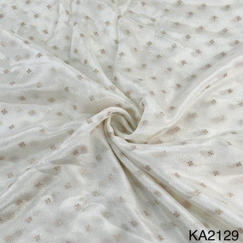 Dyeable Zari Chinon Chiffon Fabric- KA2129