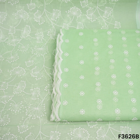 Thread Embroidered Kota Cotton Fabric-F3626