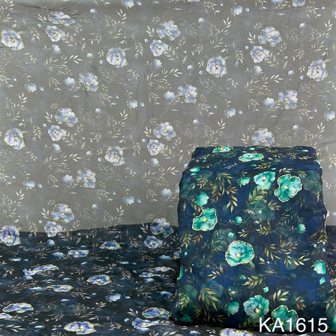 Printed Organza Cut Dana Handwork FAbric-KA1615