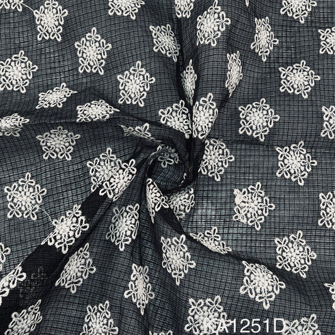 Embroidered Kota Cotton Fabric-Ka1251