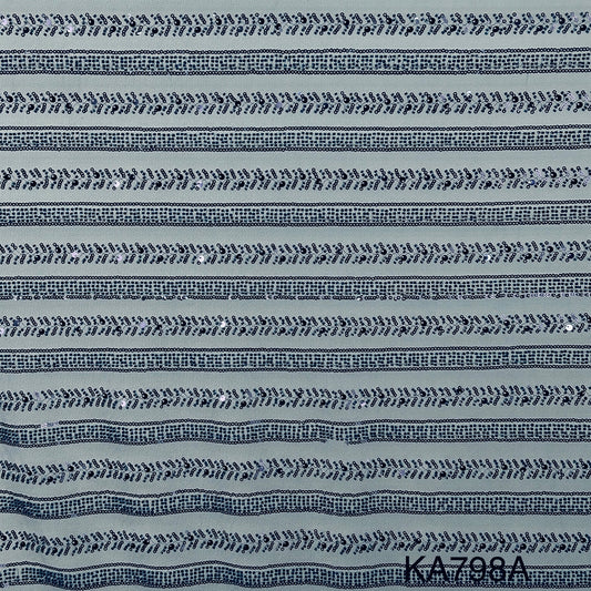 Imported Sequins Cut Dana Net Fabric - KA798