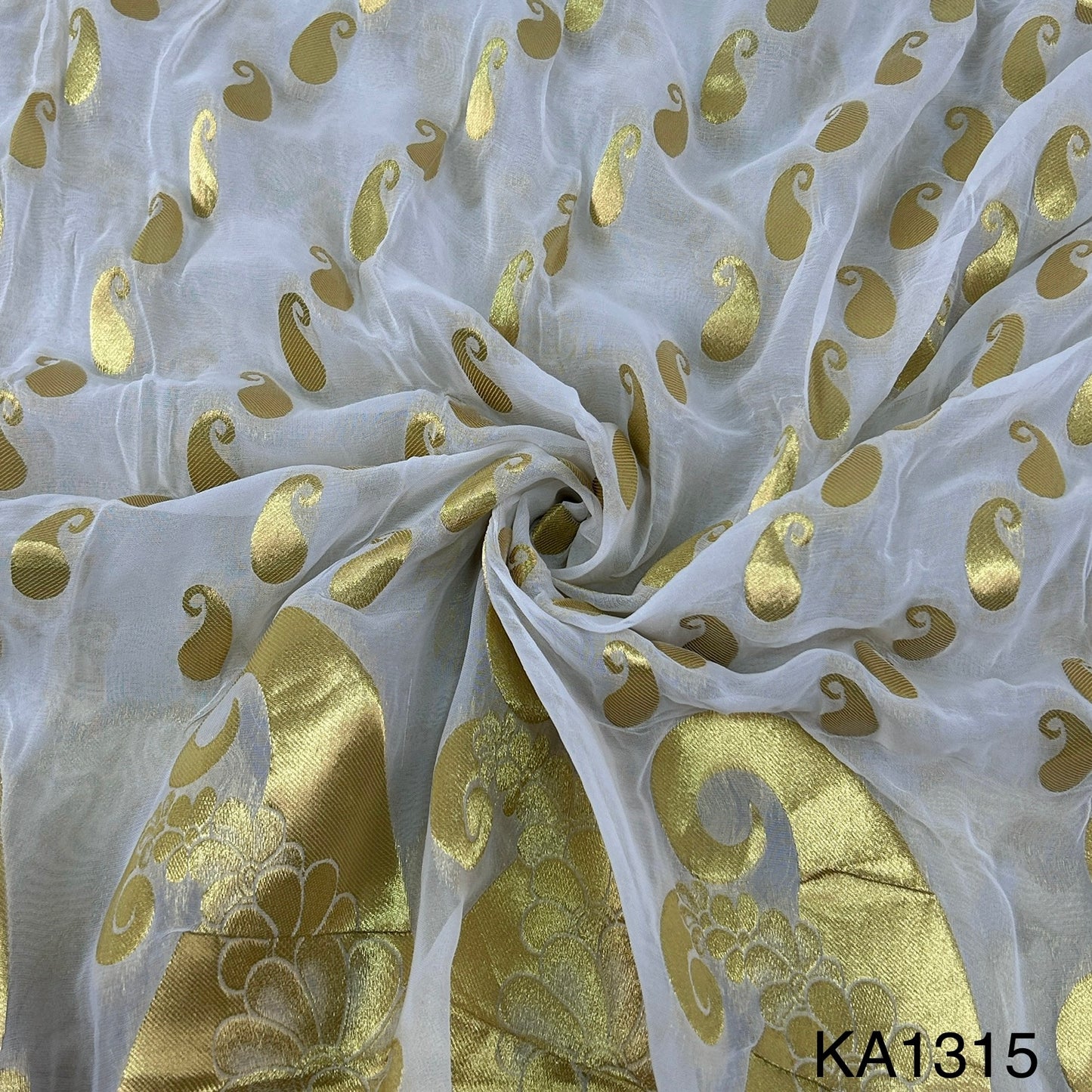 Dyeable Banarasi Georgette Fabric-KA1315